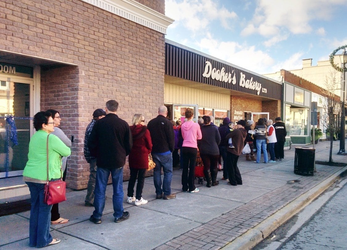 Standing In Line at Dooher's