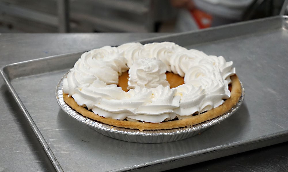 pumpkin pie with cream